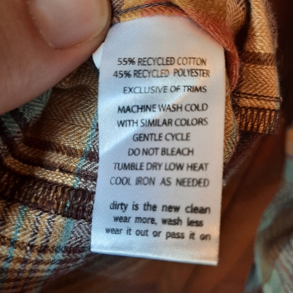 Toad & Co Recycled Cotton Plaid Pullover Button Tunic Top With Pockets Size S - Picture 10 of 14